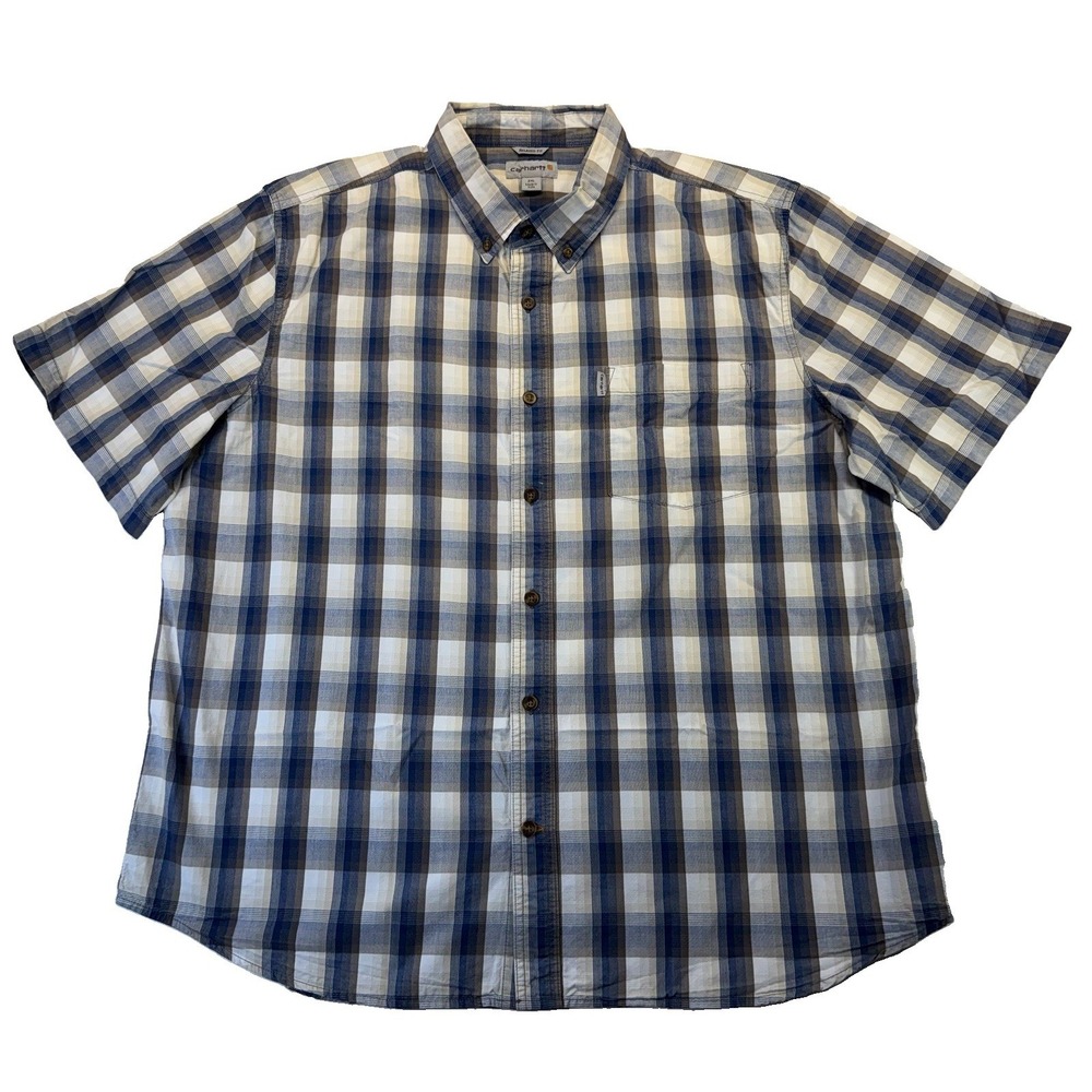 Carhartt Relaxed Fit Men's XXL  Plaid Short Sleeve Button Down Shirt